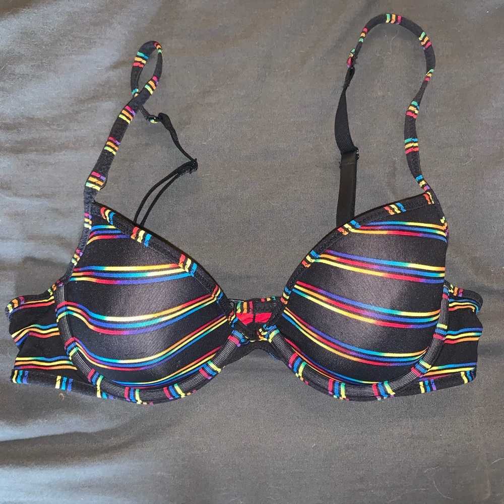 Rainbow striped bikini top or bra